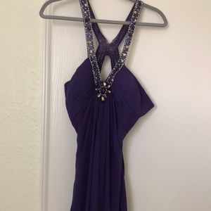 Halter purple pong sequin dress